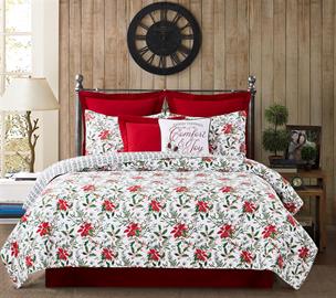 C&F Home- Silvia Poinsettia Quilt Set