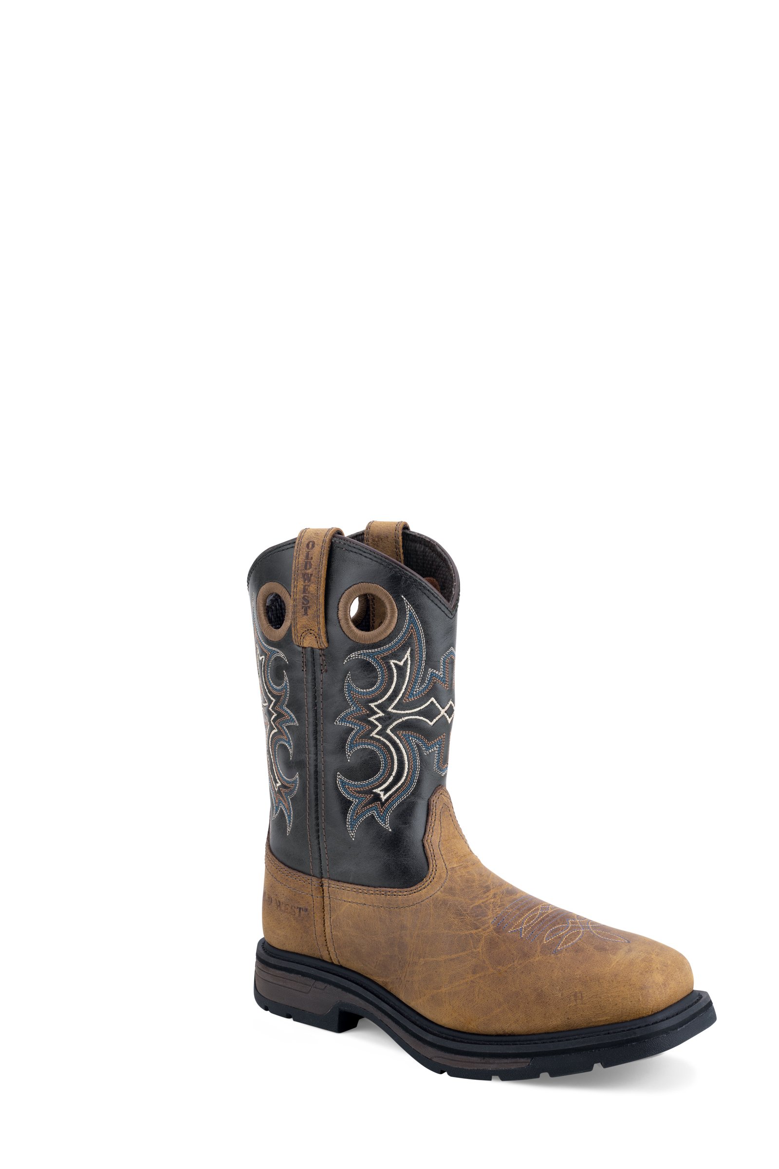 Premium Full grain leather 11" shaft, 6 – row fancy stitch, cushion insole for all day comfort, broad square soft toe and Slip and Oil Resisting heavy duty rubber outsole.