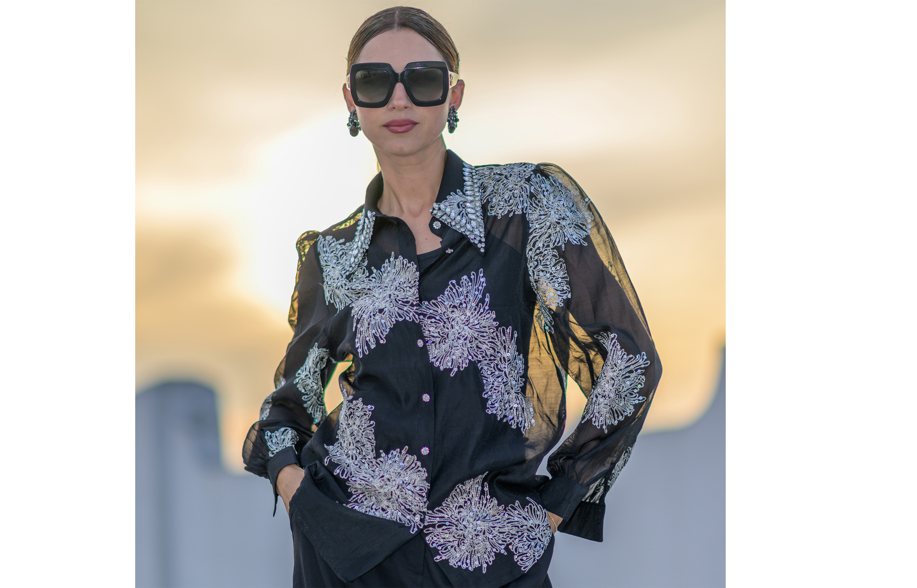 Black And Gold Women's Blouse