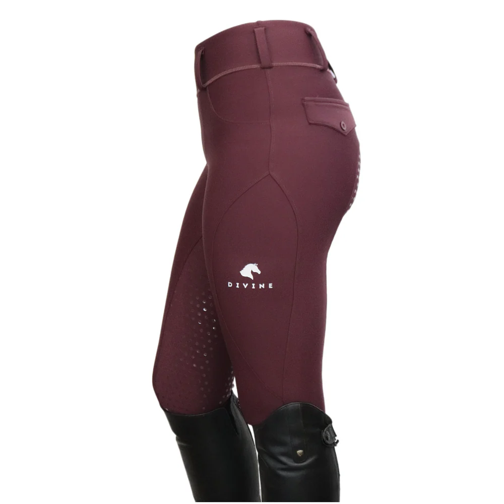 Website Photo of Burgundy Comfort Grip Leggings