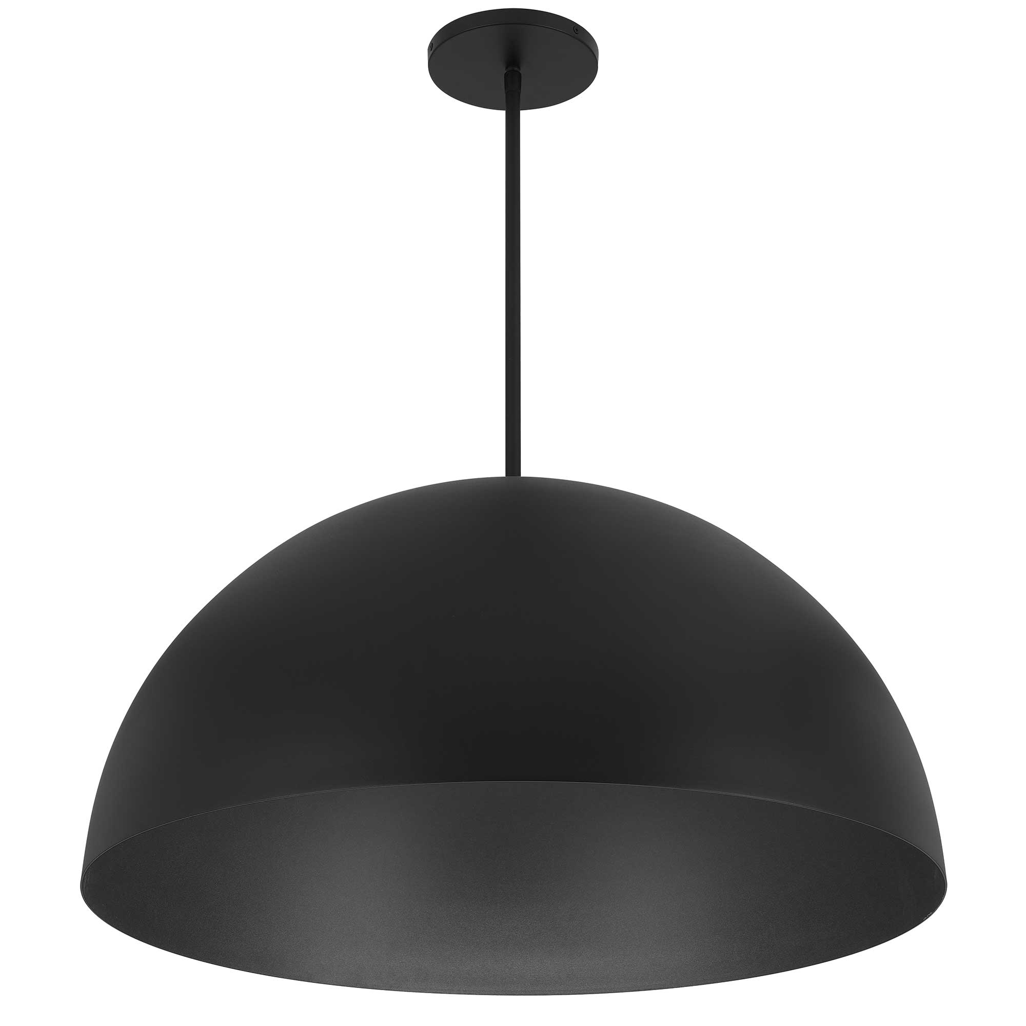 The Half Round Pendant is a bold minimalist design available in 24" or 32" sizes. It's sleek lines and dramatic scale command attention, making it perfect for open spaces and high ceilings.