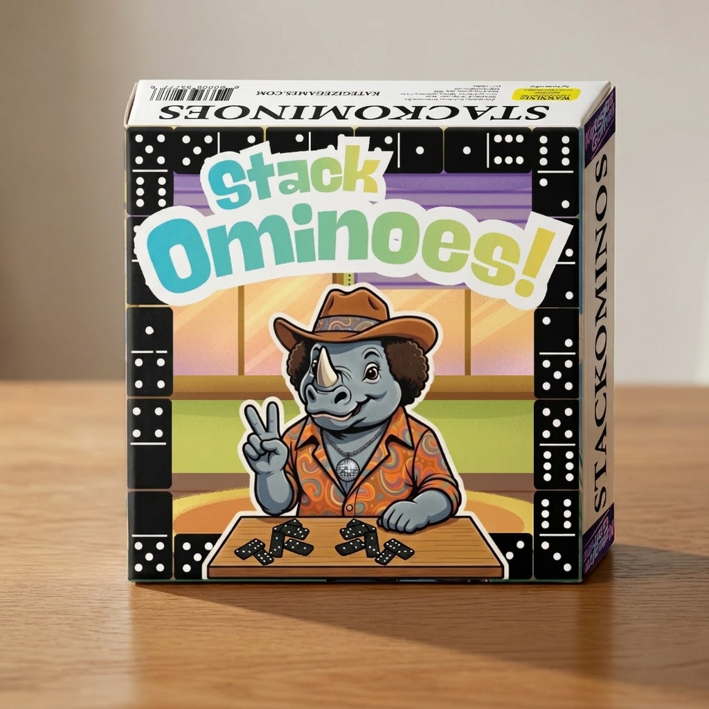 Stackominoes is a game which points or scored by stacking dominoes