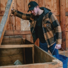 Cat Workwear Hooded Flannel Shirt Jac