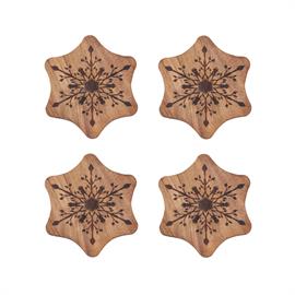 C&F Home- Snowflake Wood Coasters