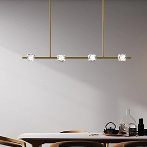 Diamante Sleek Linear Crystal Linear Pendant