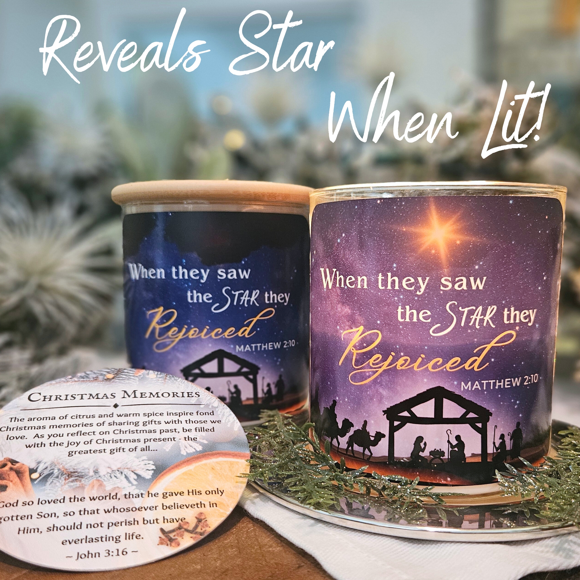Natural Soy-Coconut Wax 14 oz Nativity Candle