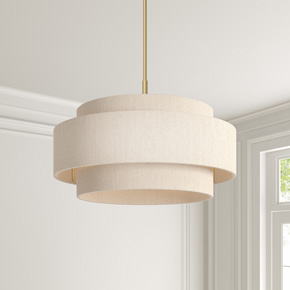 The Helbert Collection of pendant and flush mount lighting is peak Mid-Century design with a modern flair.