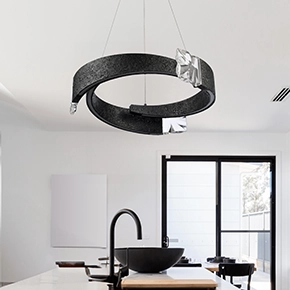 Arcus Segmental Pendant Light Textured Matte Black