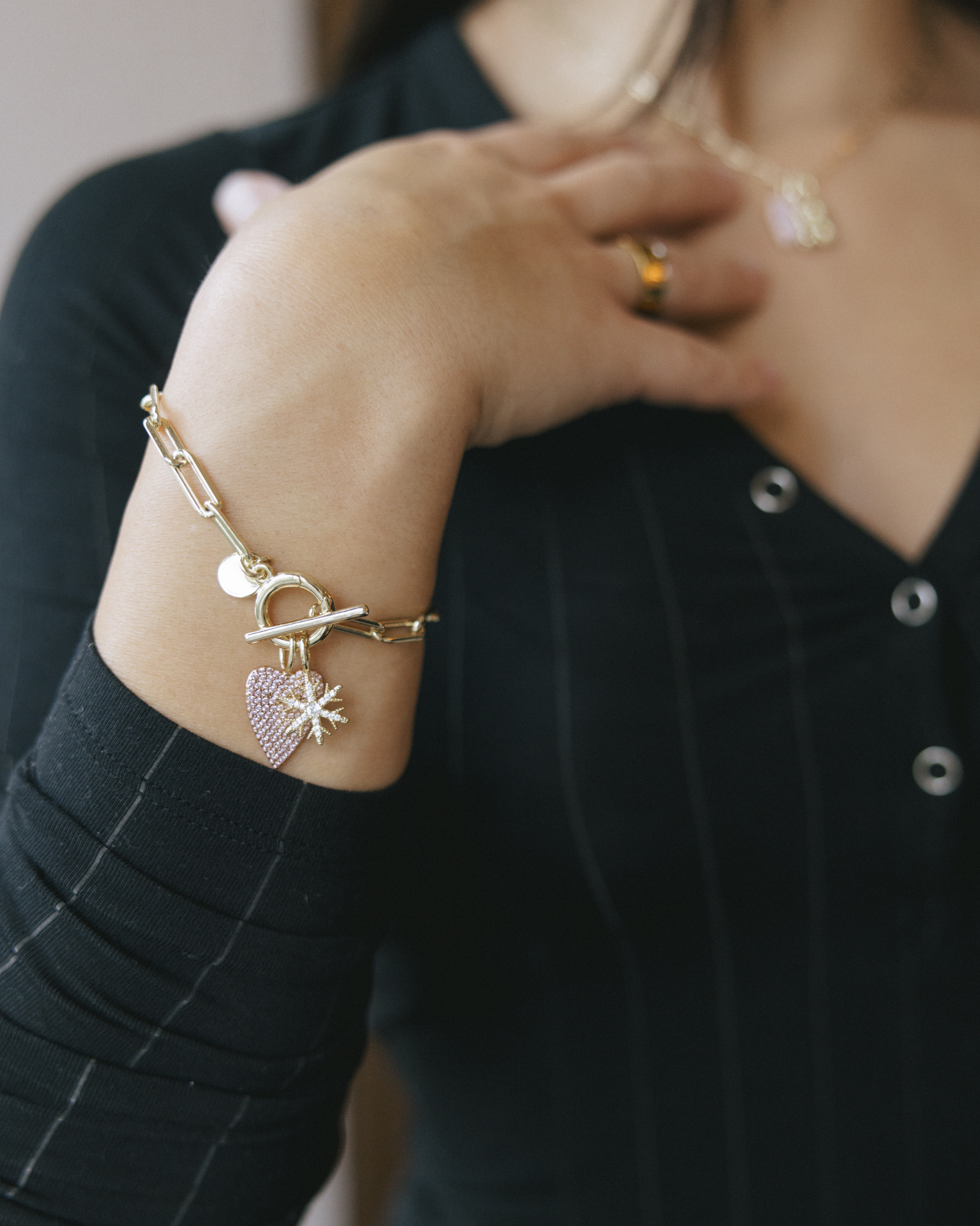 Designed for interchangeable charm. 